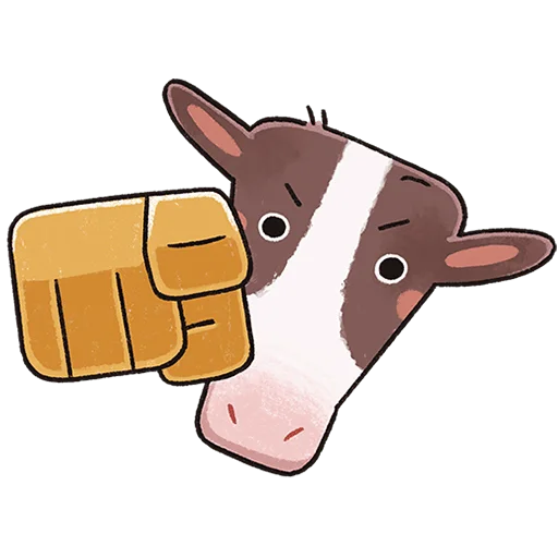 🐮 Стикер «Апрелька без текста» для Telegram