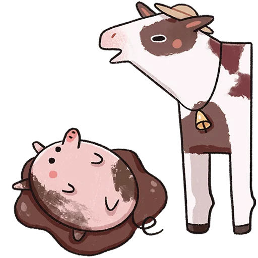🐮 Стикер «Апрелька без текста» для Telegram