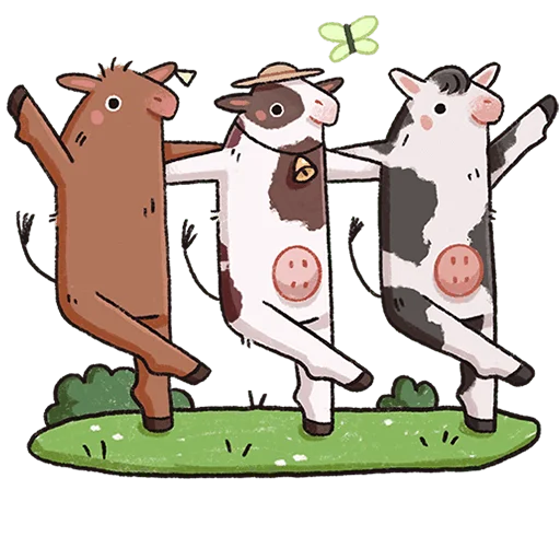 🐮 Стикер «Апрелька без текста» для Telegram