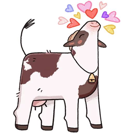 🐮 Стикер «Апрелька без текста» для Telegram