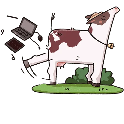 🐮 Стикер «Апрелька без текста» для Telegram