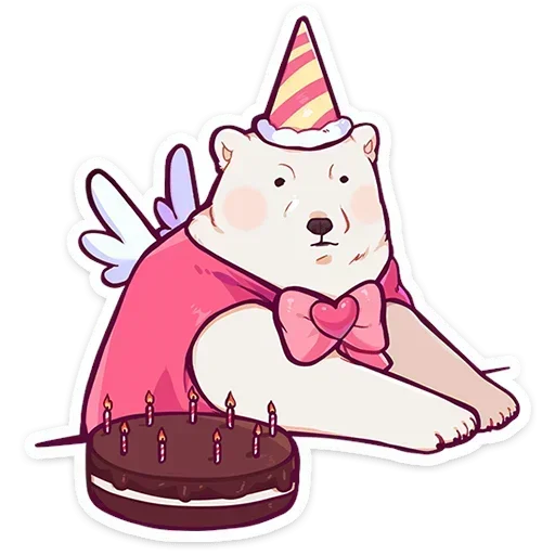 🎂 Стикер «Мишка Малышка» для Telegram