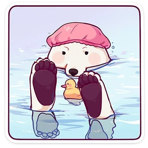 🛀 Стикер «Мишка Малышка» для Telegram