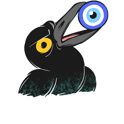 👁 Стикер «Ворон Морон Без Текста» для Telegram