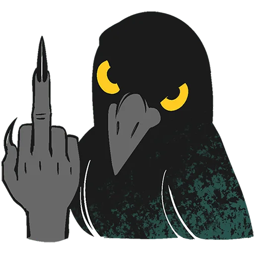 🖕 Стикер «Ворон Морон Без Текста» для Telegram