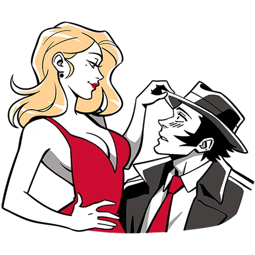 👱‍♀️ Стикер «Элинор и Джордж без текста» для Telegram