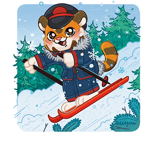 🎄 Стикер «Поезд Деда Мороза 2026 Без Текста» для Telegram