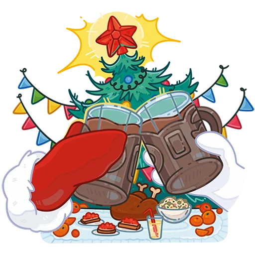 🎄 Стикер «Поезд Деда Мороза 2026 Без Текста» для Telegram