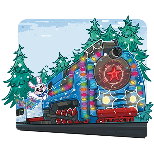 🎄 Стикер «Поезд Деда Мороза 2026 Без Текста» для Telegram