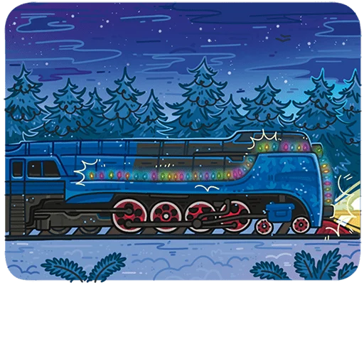 🎄 Стикер «Поезд Деда Мороза 2026 Без Текста» для Telegram