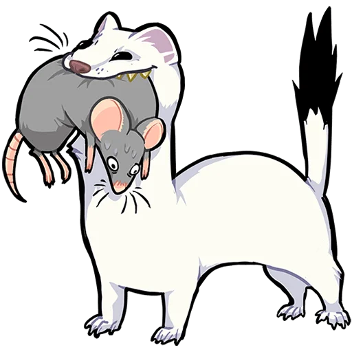 🐀 Стикер «Горностай Гера без текста» для Telegram
