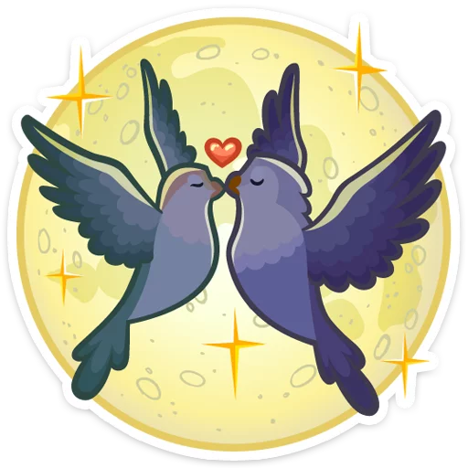 🌕 Стикер «Неразлучники» для Telegram