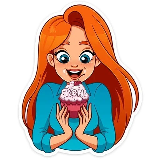 🧁 Стикер «Мисс Бомбори» для Telegram