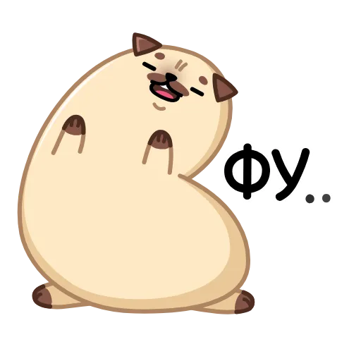 🥴 Стикер «Мопс Моши» для Telegram