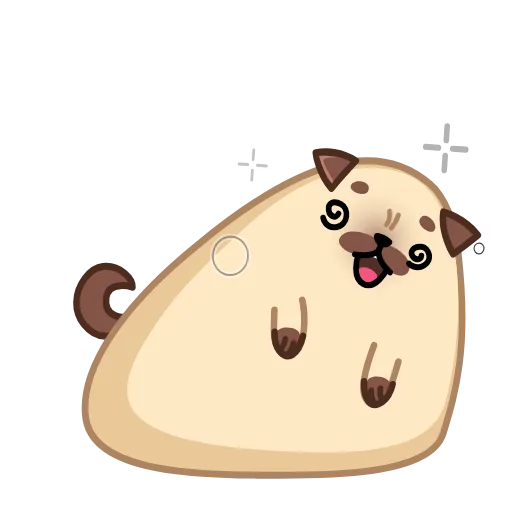 😵‍💫 Стикер «Мопс Моши» для Telegram