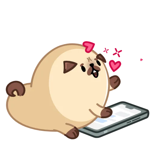 ❤️ Стикер «Мопс Моши» для Telegram
