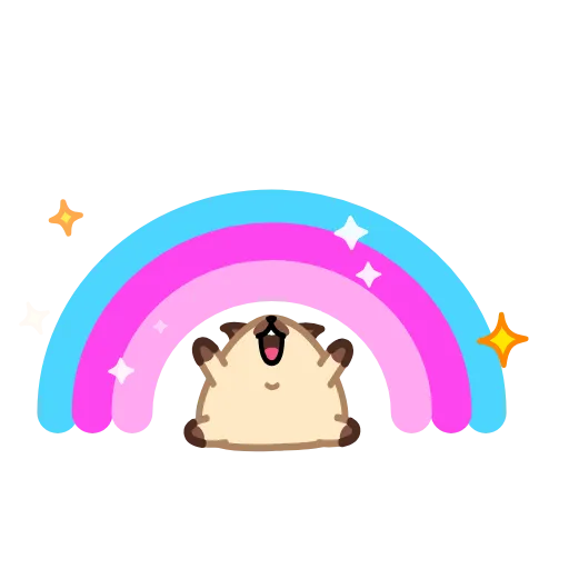 🌈 Стикер «Мопс Моши» для Telegram