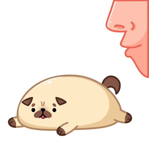 🥰 Стикер «Мопс Моши» для Telegram