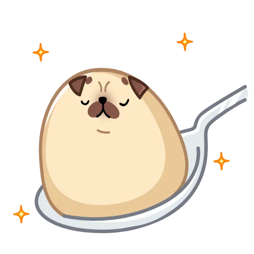 🤩 Стикер «Мопс Моши» для Telegram