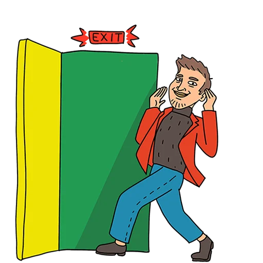 🚪 Стикер «Поговорим по мужски Без текста» для Telegram
