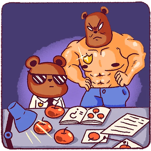 👮‍♂️ Стикер «Папа медведь Без Текста» для Telegram