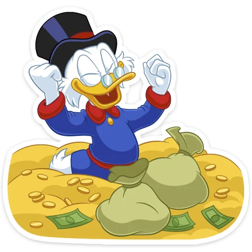 🥳 Стикер «Скрудж МакДак» для Telegram