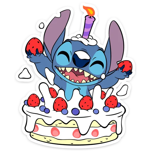 🎂 Стикер «Стич в свитере» для Telegram