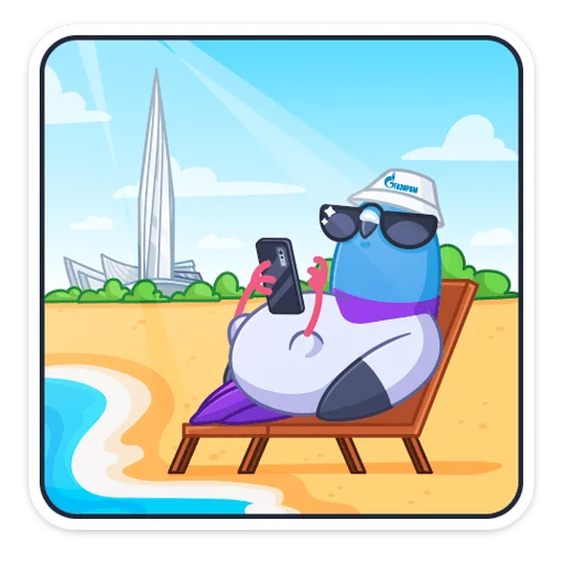 🏖 Стикер «Фестивальные голуби» для Telegram