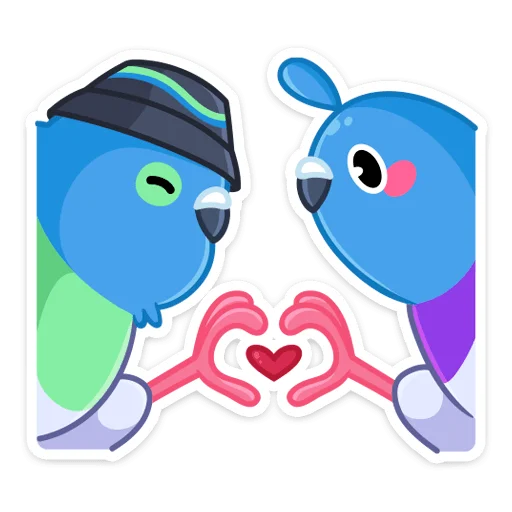 ❤️ Стикер «Фестивальные голуби» для Telegram