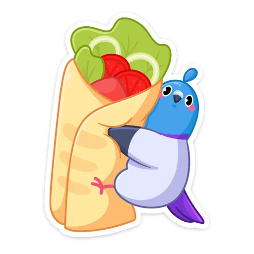 🌯 Стикер «Фестивальные голуби» для Telegram