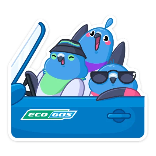 🚗 Стикер «Фестивальные голуби» для Telegram
