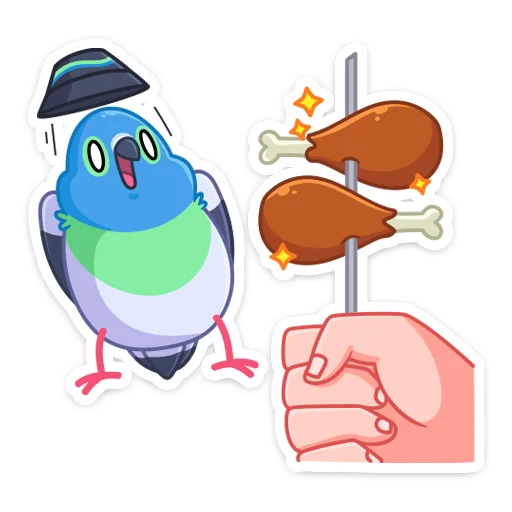 🍗 Стикер «Фестивальные голуби» для Telegram