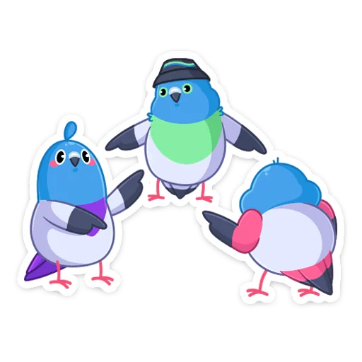👨‍👨‍👦 Стикер «Фестивальные голуби» для Telegram