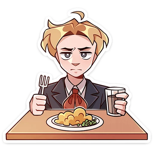 🍽 Стикер «Школьник Владик без надписей» для Telegram