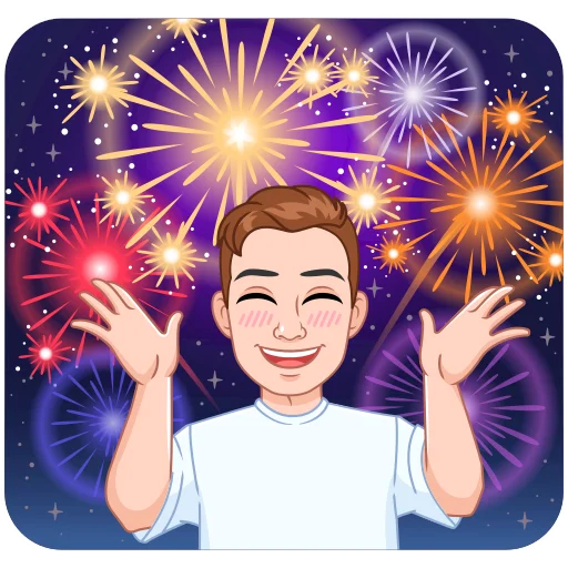 🎇 Стикер «Зимний vmoji» для Telegram