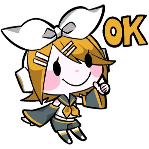 👌 Стикер «LINEHatsune & KagamineBlackencir» для Telegram