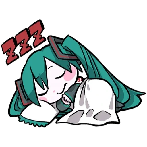 😪 Стикер «LINEHatsune & KagamineBlackencir» для Telegram