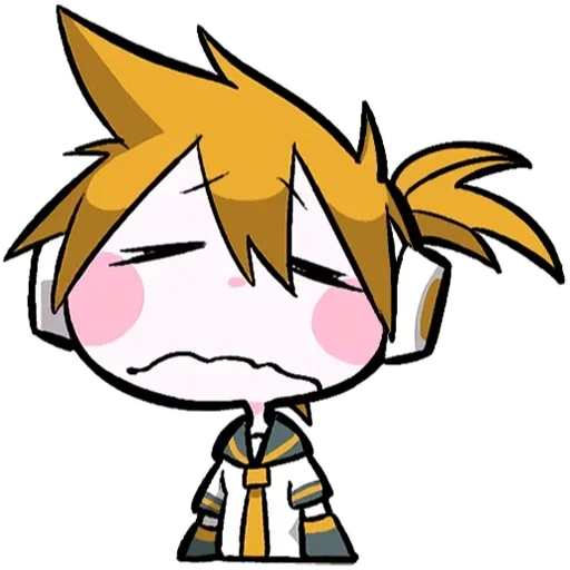 😔 Стикер «LINEHatsune & KagamineBlackencir» для Telegram