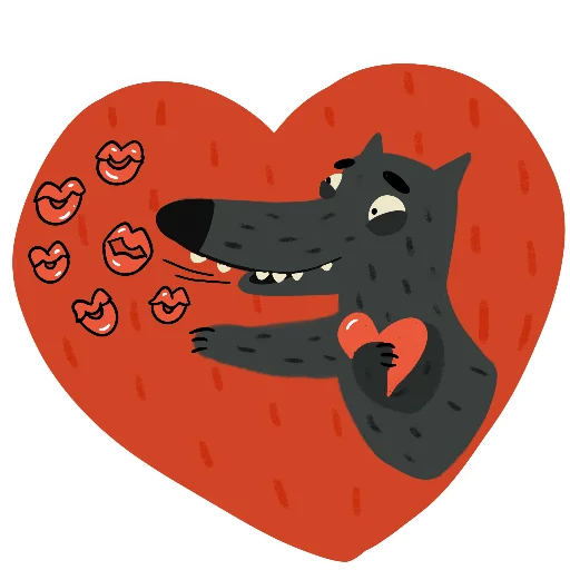 😘 Стикер «Волчок Бедолага» для Telegram