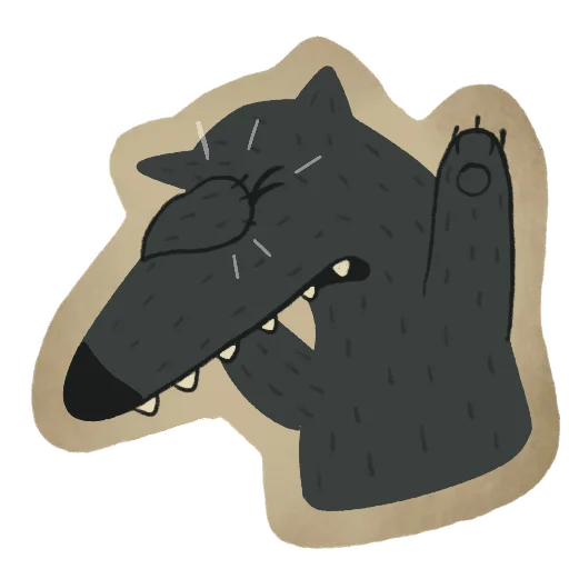 🤦 Стикер «Волчок Бедолага» для Telegram