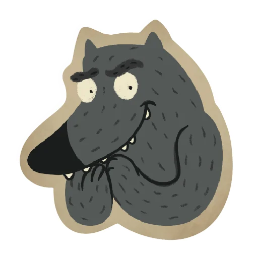 😏 Стикер «Волчок Бедолага» для Telegram