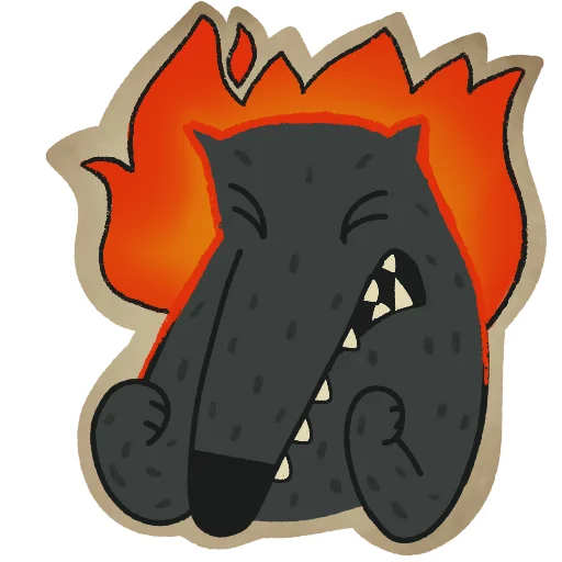 😡 Стикер «Волчок Бедолага» для Telegram