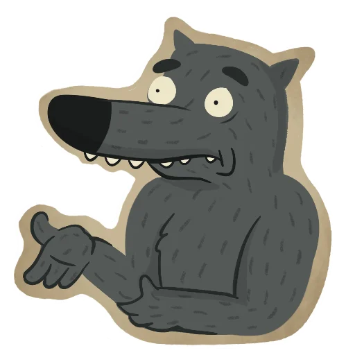 🤷‍♂️ Стикер «Волчок Бедолага» для Telegram
