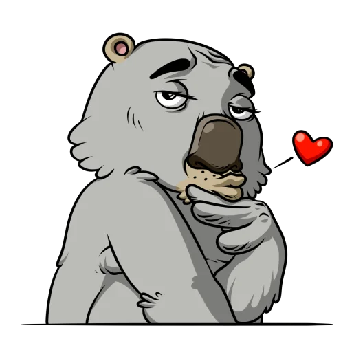 😘 Стикер «Вомбат» для Telegram