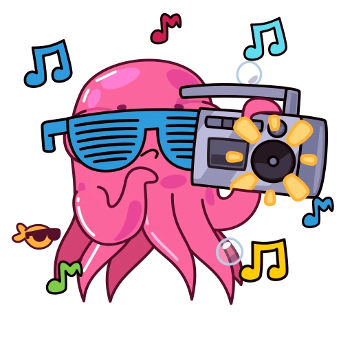 🎶 Стикер «Восьминогий вайб» для Telegram