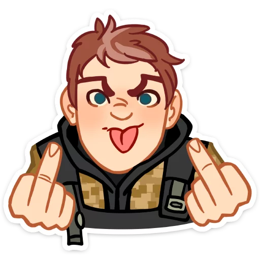 🖕 Стикер «Бравые ребята» для Telegram