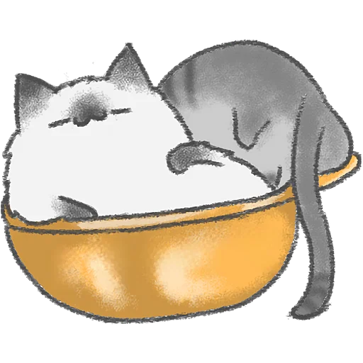 🥱 Стикер «Акварельные котики» для Telegram