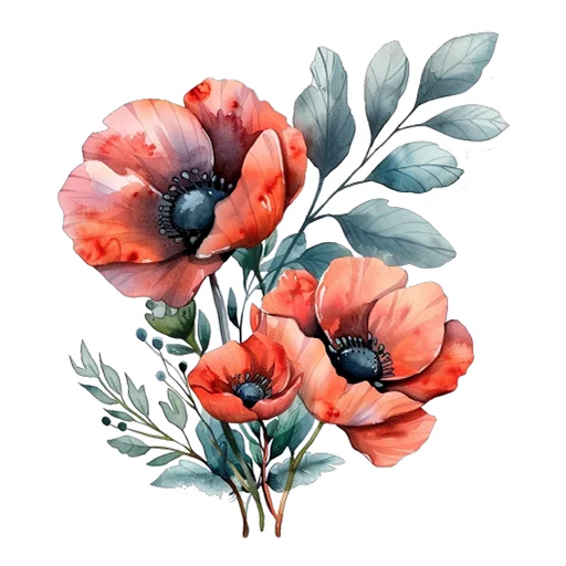 🌿 Стикер «Watercolor red» для Telegram