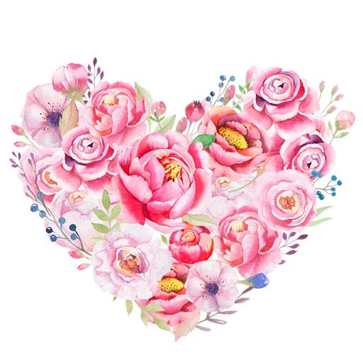 ❤️ Стикер «Акварельные цветы» для Telegram