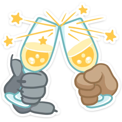 🍸 Стикер «Well, happy New Year!» для Telegram